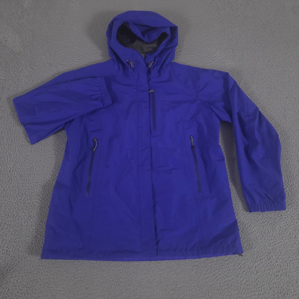 Cabelas Jacket Womens XL Blue Guidewear Gore-Tex Waterproof Hooded Rain Coat